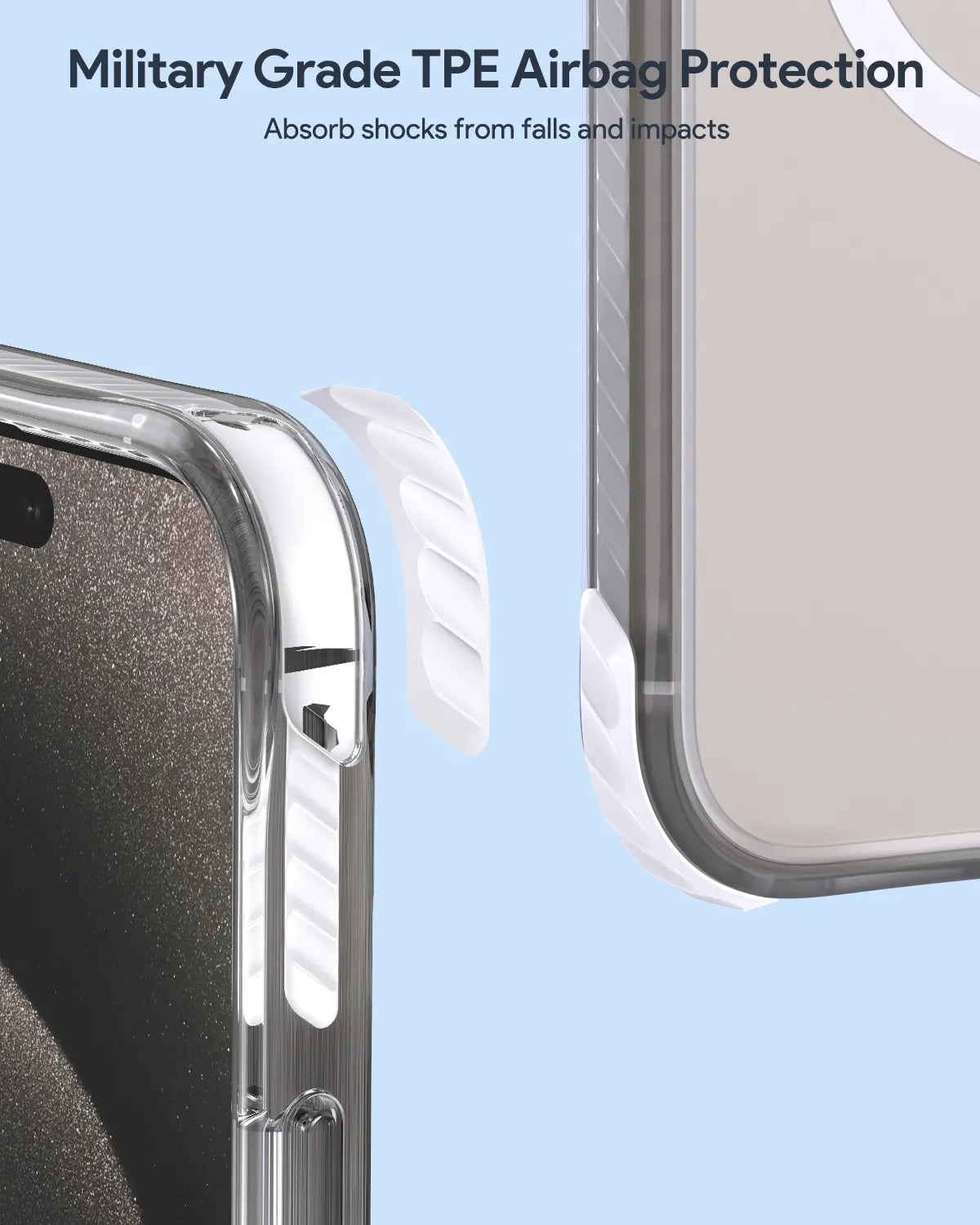 Aukey Urban Guard  Magnetic Hard-Shell iPhone 15 Pro Max Phone case - Transparent (TM11D)