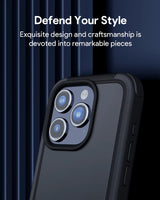 Aukey Urban Guard Elite Magnetic Hard-Shell iPhone 15 Pro Phone Case - Dark Gray (UG10C) - Top-Down View