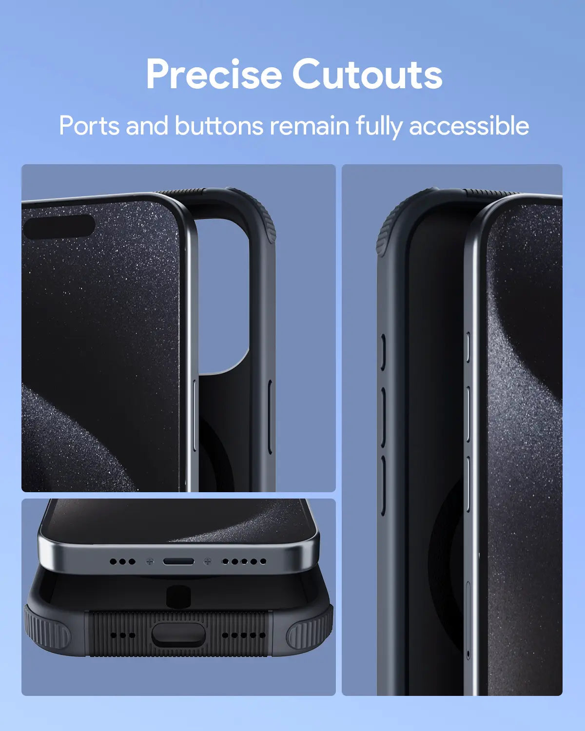 Aukey Urban Guard Elite Magnetic Hard-Shell iPhone 15 Pro Phone Case - Dark Gray (UG10C)