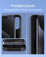 Aukey Urban Guard Elite Magnetic Hard-Shell iPhone 15 Pro Phone Case - Dark Gray (UG10C) - Rear View