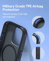 Aukey Urban Guard Elite Magnetic Hard-Shell iPhone 15 Pro Max Phone Case - Dark Gray (UG10D)