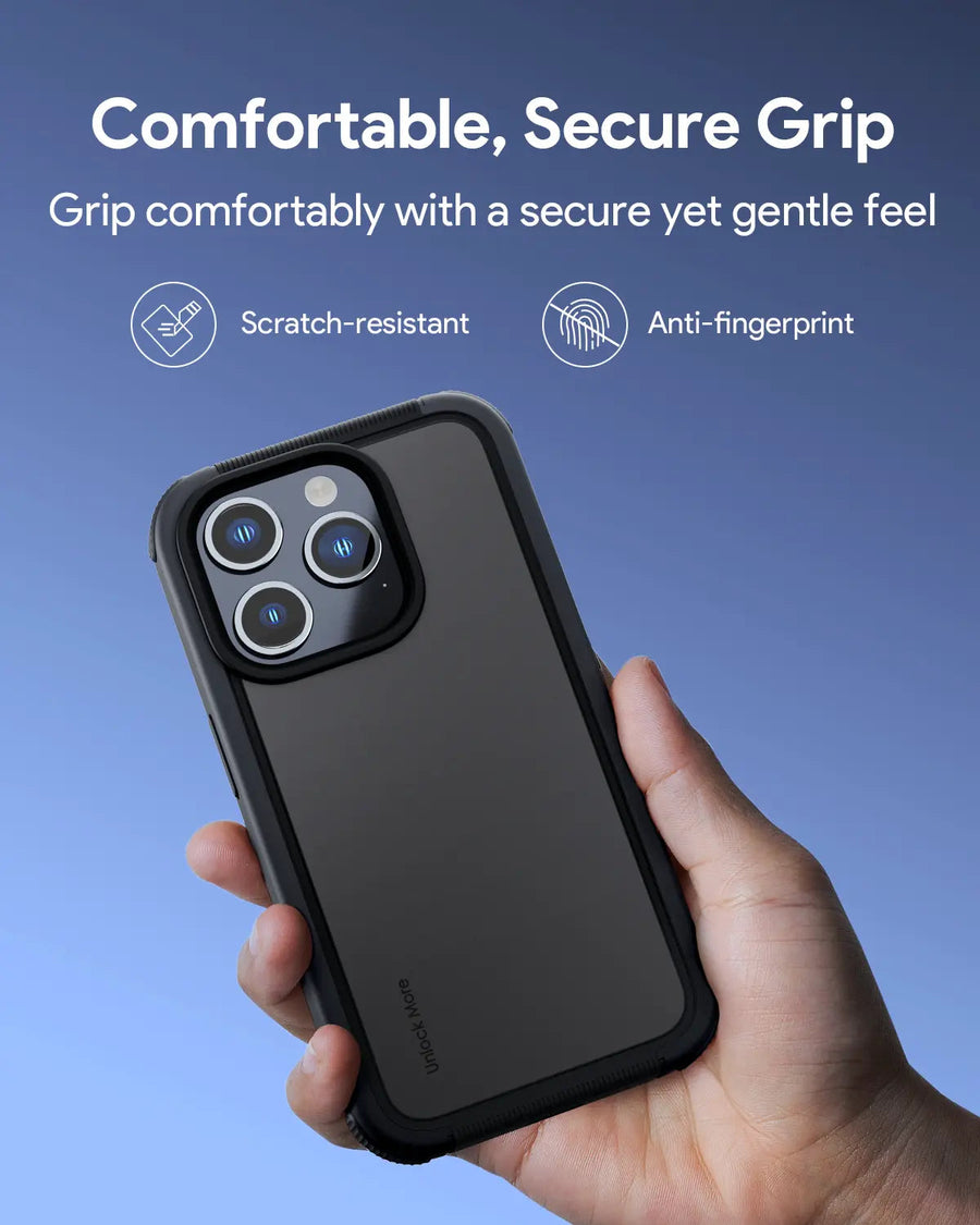 Aukey Urban Guard Elite Magnetic Hard-Shell iPhone 15 Pro Max Phone Case - Dark Gray (UG10D)