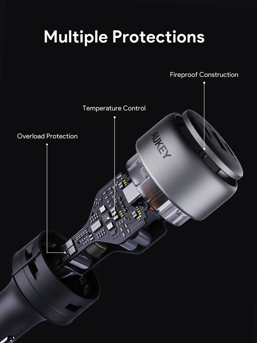 Aukey Pathfinder Mix 3 66W Fast Charging Car Charger (CC-P1)