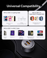 Aukey Pathfinder Mix 3 100W Fast Charging Car Charger 100W (CC-P3) - Close-Up Angle