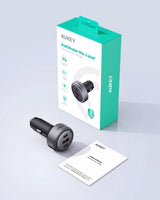 Aukey Pathfinder Mix 3 100W Fast Charging Car Charger 100W (CC-P3) - Low Angle