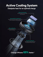 Aukey MagFusion Dash Pro Qi2 Magnetic Fast Wireless Charging Phone Mount with Active Cooling (HD-MC13A)