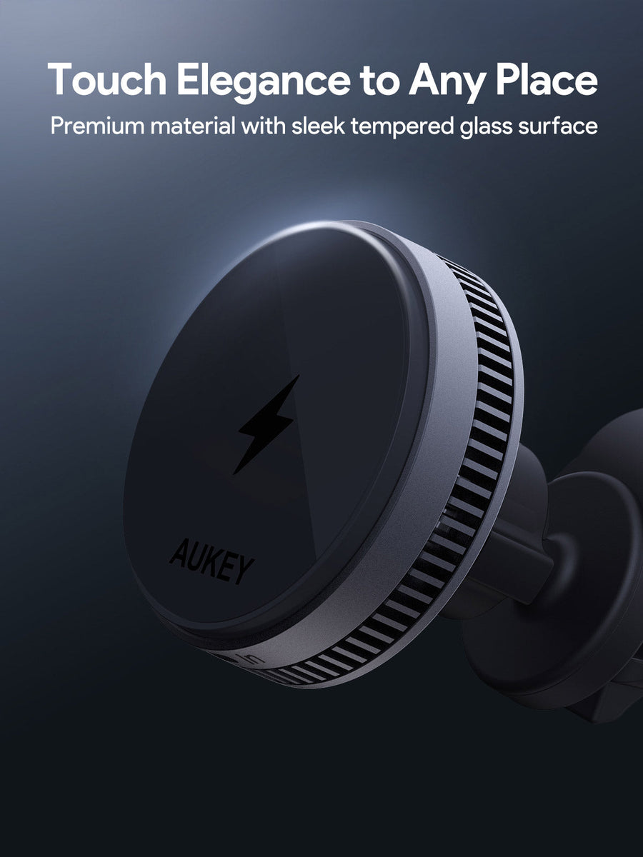 Aukey MagFusion Dash Pro Qi2 Magnetic Fast Wireless Charging Phone Mount with Active Cooling (HD-MC13A)