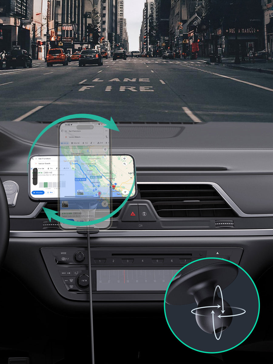 Aukey MagFusion Dash Pro Qi2 Magnetic Fast Wireless Charging Phone Mount with Active Cooling (HD-MC13A)