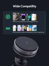 Aukey MagFusion Dash Pro Qi2 Magnetic Fast Wireless Charging Phone Mount with Active Cooling (HD-MC13A)