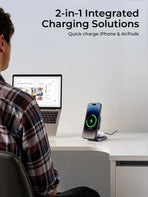 Aukey MagFusion L Qi2 Foldable 2 In 1 Magnetic Wireless Charger (LC-MC211)