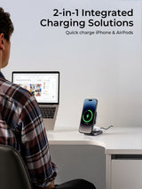 Aukey MagFusion L Qi2 Foldable 2 In 1 Magnetic Wireless Charger (LC-MC211) - Top-Down View