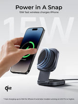 Aukey MagFusion L Qi2 Foldable 2 In 1 Magnetic Wireless Charger (LC-MC211) - Side View