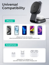 Aukey MagFusion L Qi2 Foldable 2 In 1 Magnetic Wireless Charger (LC-MC211) - 45-Degree Angle