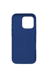 Lovefone Genuine Liquid Silicone Case iPhone 16 Navy - Side View