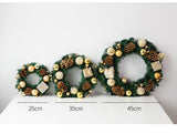 Christmas gift, Christmas wreath, door hanging - Top-Down View
