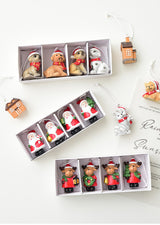 Christmas gift Christmas mini resin snow house Christmas tree pendant - Front View