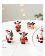 Christmas gift Christmas mini resin snow house Christmas tree pendant - Top-Down View