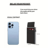 Contemporary Acrylic RFID Blocking Card Holder - Minimalist Business Wallet for Men, Automatic Pop-Up, 1pc - Front View
