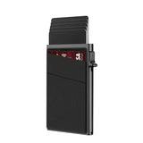 Contemporary Acrylic RFID Blocking Card Holder - Minimalist Business Wallet for Men, Automatic Pop-Up, 1pc - Side View