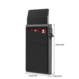 Contemporary Acrylic RFID Blocking Card Holder - Minimalist Business Wallet for Men, Automatic Pop-Up, 1pc - Top-Down View