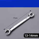 5Pcs Flare Nut Wrench Set Offset End Spanner Metric 6 8 9 10 11 12 13 14 15 17MM - 45-Degree Angle
