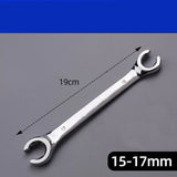 5Pcs Flare Nut Wrench Set Offset End Spanner Metric 6 8 9 10 11 12 13 14 15 17MM - Rear View