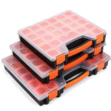 22 Compartments Storage Organizer Tool Box Plastic Bin Screw Case - Rear View