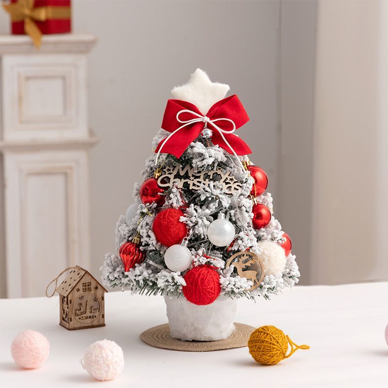 mini desktop Christmas tree, flocked pink Christmas tree, Christmas tree set, Christmas decorations, DIY Christmas tree, Christmas gift, office Christmas decor, festive tabletop tree - Christmas - Size 3