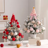 mini desktop Christmas tree, flocked pink Christmas tree, Christmas tree set, Christmas decorations, DIY Christmas tree, Christmas gift, office Christmas decor, festive tabletop tree - Christmas - Size 3