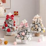 mini desktop Christmas tree, flocked pink Christmas tree, Christmas tree set, Christmas decorations, DIY Christmas tree, Christmas gift, office Christmas decor, festive tabletop tree - Christmas - Size 3