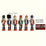 Nutcracker Soldier Figurine Set, Christmas Decorations, Birthday Gift, Hand-painted Nutcrackers, Holiday Decor, Australian Christmas Decor, Kids Gift, Figurine Collection, Festive Home Decor - Red - Size 12pcs