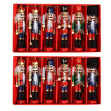 Nutcracker Soldier Figurine Set, Christmas Decorations, Birthday Gift, Hand-painted Nutcrackers, Holiday Decor, Australian Christmas Decor, Kids Gift, Figurine Collection, Festive Home Decor - Red - Size 12pcs