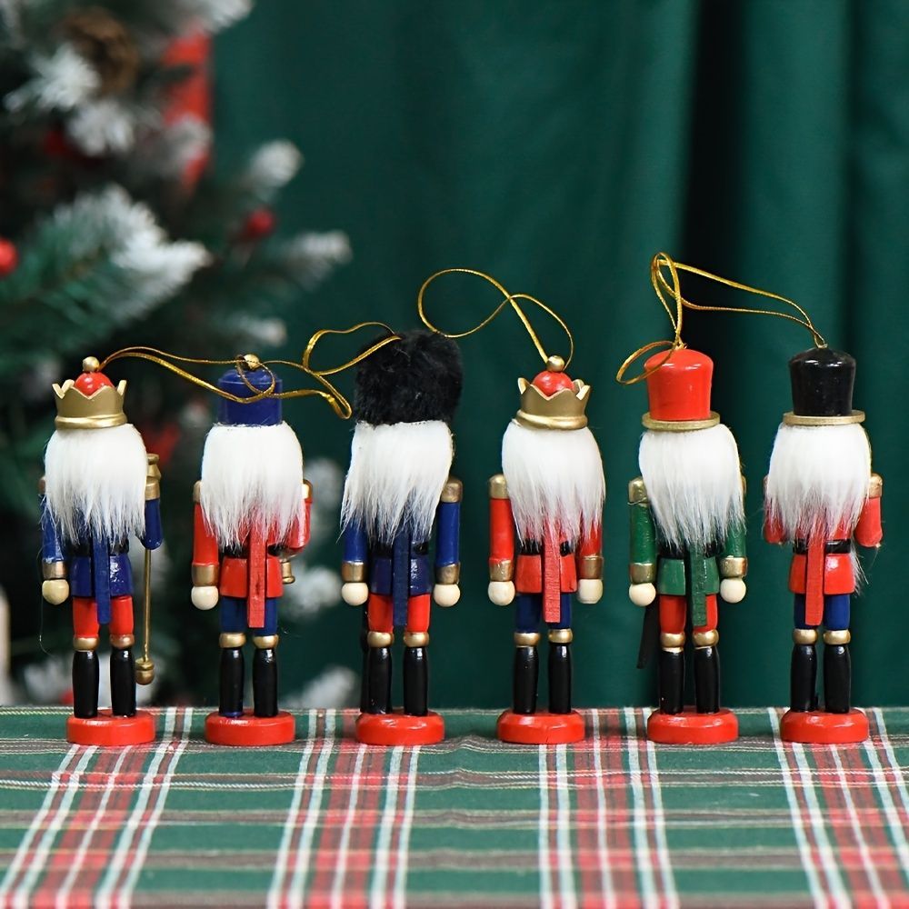 Nutcracker Soldier Figurine Set, Christmas Decorations, Birthday Gift, Hand-painted Nutcrackers, Holiday Decor, Australian Christmas Decor, Kids Gift, Figurine Collection, Festive Home Decor - Red - Size 12pcs