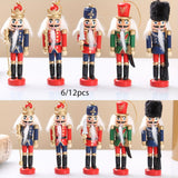 Nutcracker Soldier Figurine Set, Christmas Decorations, Birthday Gift, Hand-painted Nutcrackers, Holiday Decor, Australian Christmas Decor, Kids Gift, Figurine Collection, Festive Home Decor - Red - Size 6pcs