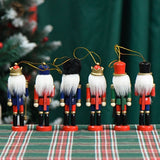 Nutcracker Soldier Figurine Set, Christmas Decorations, Birthday Gift, Hand-painted Nutcrackers, Holiday Decor, Australian Christmas Decor, Kids Gift, Figurine Collection, Festive Home Decor - Red - Size 6pcs