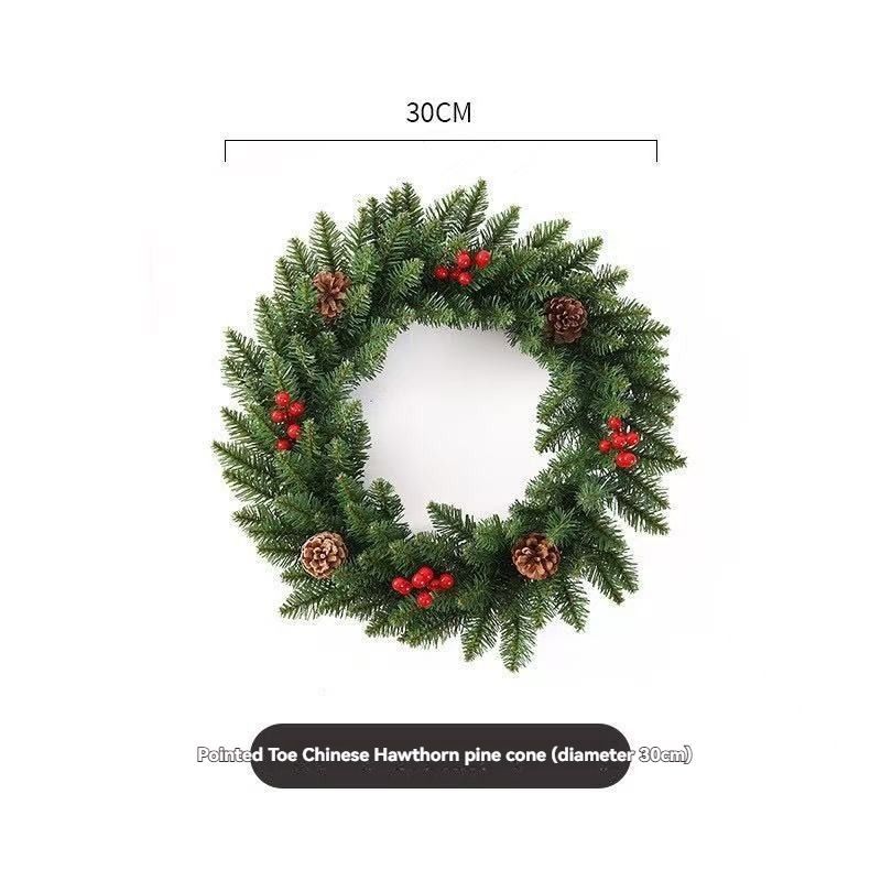 Christmas wreath, artificial wreath, red berries, pine cones, 30CM wreath, Christmas decoration, festive home decor, wreath for door, holiday centrepiece - Red - Size 30CM