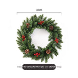 Christmas wreath, artificial wreath, red berries, pine cones, 30CM wreath, Christmas decoration, festive home decor, wreath for door, holiday centrepiece - Red - Size 50CM - Front View