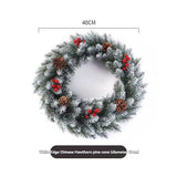 Christmas wreath, artificial wreath, red berries, pine cones, 30CM wreath, Christmas decoration, festive home decor, wreath for door, holiday centrepiece - Red - Size 50CM - 45-Degree Angle