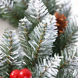 Christmas wreath, artificial wreath, red berries, pine cones, 30CM wreath, Christmas decoration, festive home decor, wreath for door, holiday centrepiece - White - Size 40CM - Side View