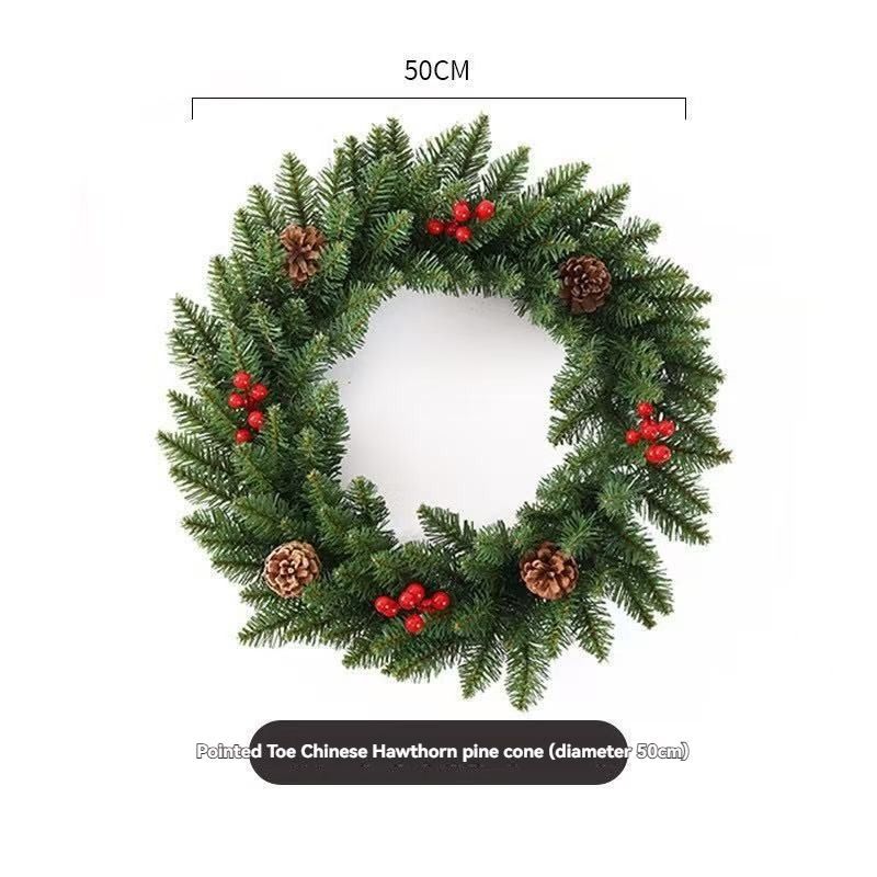 Christmas wreath, artificial wreath, red berries, pine cones, 30CM wreath, Christmas decoration, festive home decor, wreath for door, holiday centrepiece - White - Size 40CM