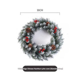 Christmas wreath, artificial wreath, red berries, pine cones, 30CM wreath, Christmas decoration, festive home decor, wreath for door, holiday centrepiece - White - Size 50CM