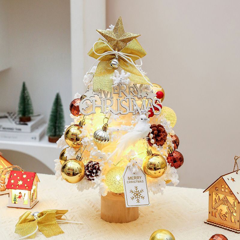 mini desktop Christmas tree, flocked pink Christmas tree, Christmas tree set, Christmas decorations, DIY Christmas tree, Christmas gift, office Christmas decor, festive tabletop tree - Christmas - Size 2