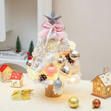 mini desktop Christmas tree, flocked pink Christmas tree, Christmas tree set, Christmas decorations, DIY Christmas tree, Christmas gift, office Christmas decor, festive tabletop tree - Christmas - Size 4