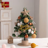 mini desktop Christmas tree, flocked pink Christmas tree, Christmas tree set, Christmas decorations, DIY Christmas tree, Christmas gift, office Christmas decor, festive tabletop tree - Christmas - Size 5 - Front View