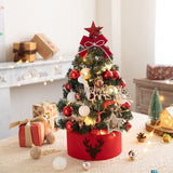 Mini Desktop Christmas Tree Flocked Pink Christmas Tree Christmas Tree Set - Red and gold - Size 60cm