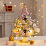 mini desktop Christmas tree, flocked pink Christmas tree, Christmas tree set, Christmas decorations, DIY Christmas tree, Christmas gift, office Christmas decor, festive tabletop tree - Christmas - Size 1
