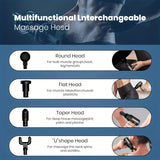 Black**Portable Deep Tissue Massager | 6-Speed & 4 Heads & 15-Min Timer｜Professional Muscle Recovery, Anytime Anywhere** - Front View