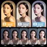 Smart Dual-Mode Fill Light｜One-Touch Color Temperature Switching + Stepless Dimming, Portable Ring Light with Soft Glow for Multi-Scenario Live Shooting - Rear View
