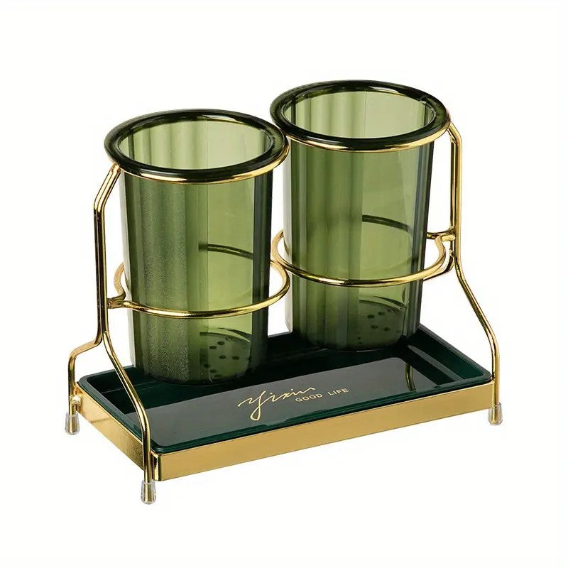 Solid white gold Luxury Wall-Mounted Cutlery Holder, Household Knife Fork Spoon Organizer, New Kitchen Utensil Drainer and Chopstick Container, Tableware Storage Rack