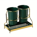 Solid white gold Luxury Wall-Mounted Cutlery Holder, Household Knife Fork Spoon Organizer, New Kitchen Utensil Drainer and Chopstick Container, Tableware Storage Rack - Extra Image